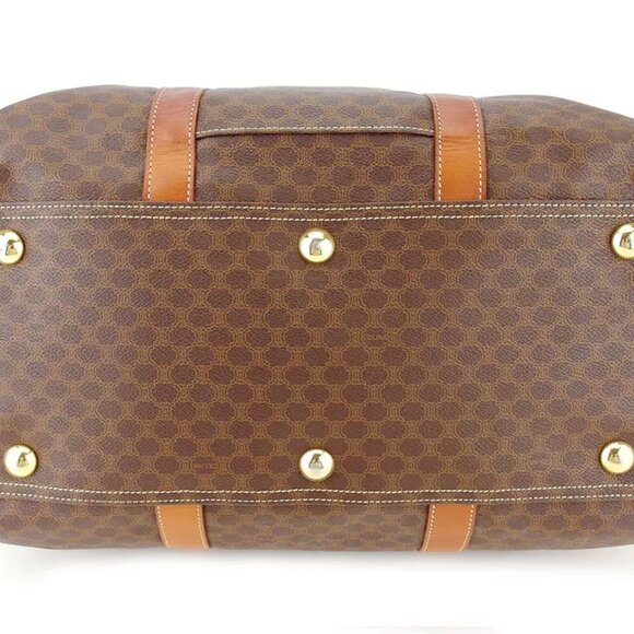 CELINE Boston bag macadam beige PVC ?~ leather Authentic USED - Picture 5 of 9